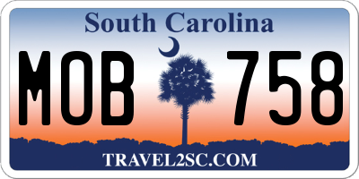 SC license plate MOB758