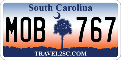 SC license plate MOB767