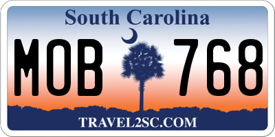 SC license plate MOB768