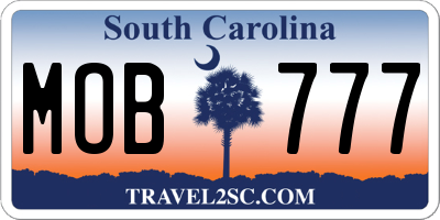 SC license plate MOB777