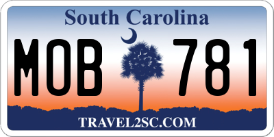 SC license plate MOB781