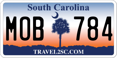 SC license plate MOB784