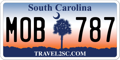 SC license plate MOB787