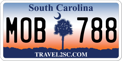 SC license plate MOB788