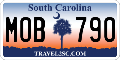 SC license plate MOB790