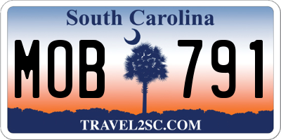 SC license plate MOB791