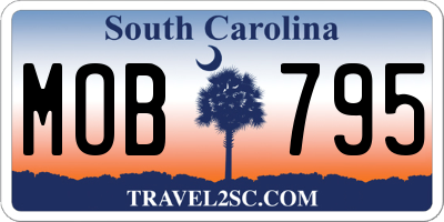 SC license plate MOB795