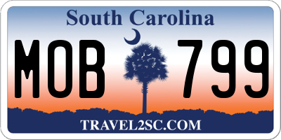 SC license plate MOB799
