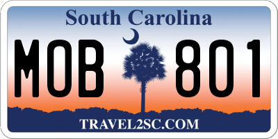 SC license plate MOB801
