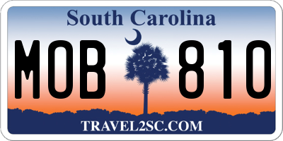 SC license plate MOB810