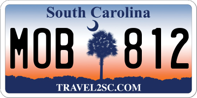 SC license plate MOB812