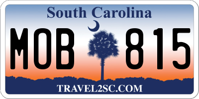 SC license plate MOB815