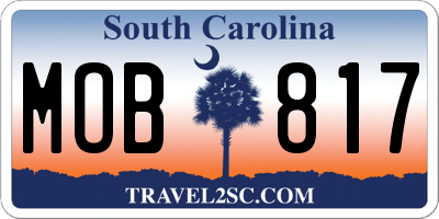 SC license plate MOB817