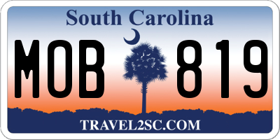 SC license plate MOB819