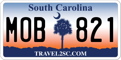 SC license plate MOB821
