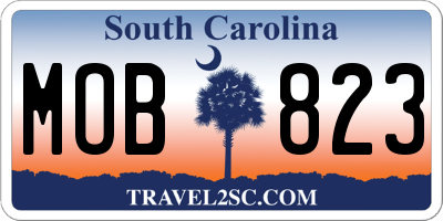 SC license plate MOB823
