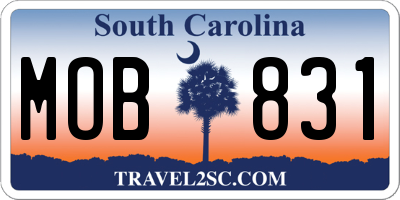 SC license plate MOB831