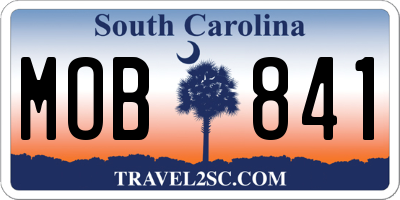 SC license plate MOB841