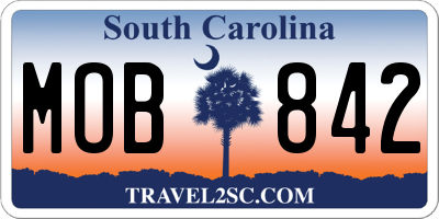SC license plate MOB842