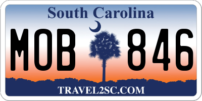 SC license plate MOB846