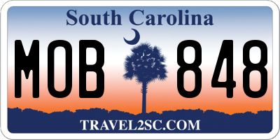 SC license plate MOB848