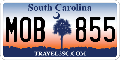 SC license plate MOB855