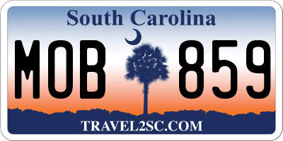 SC license plate MOB859