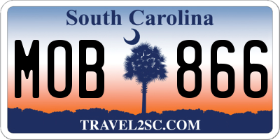 SC license plate MOB866
