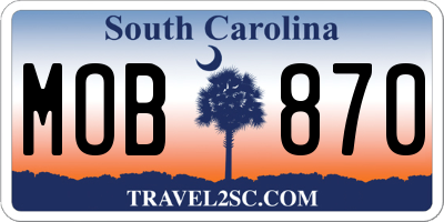 SC license plate MOB870
