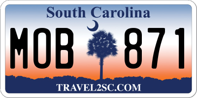 SC license plate MOB871