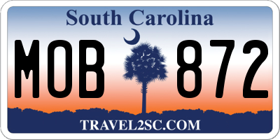 SC license plate MOB872