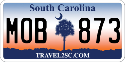 SC license plate MOB873