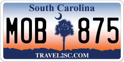 SC license plate MOB875