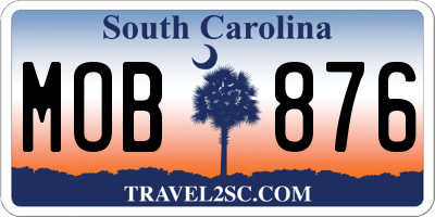 SC license plate MOB876