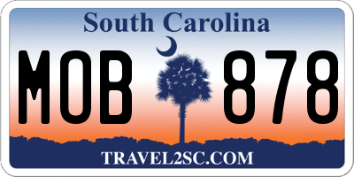 SC license plate MOB878