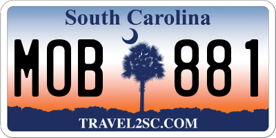 SC license plate MOB881