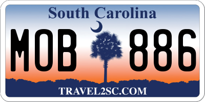 SC license plate MOB886