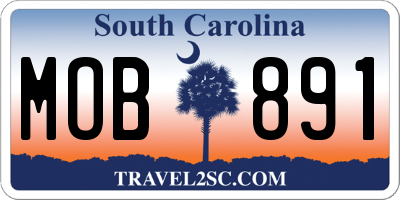 SC license plate MOB891