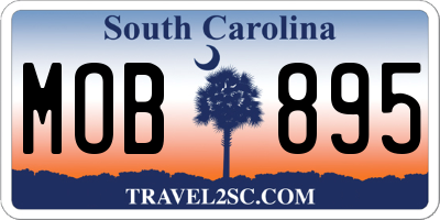 SC license plate MOB895
