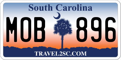 SC license plate MOB896