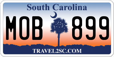 SC license plate MOB899