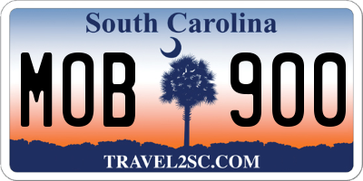 SC license plate MOB900