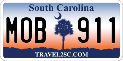 SC license plate MOB911
