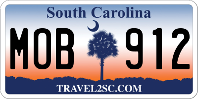 SC license plate MOB912