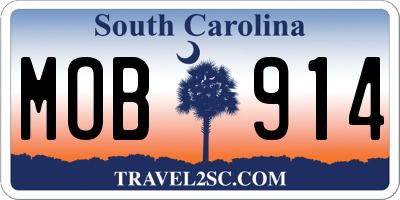 SC license plate MOB914