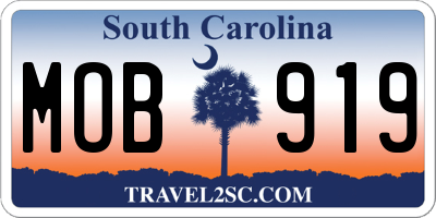 SC license plate MOB919