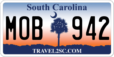 SC license plate MOB942