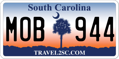 SC license plate MOB944