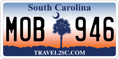 SC license plate MOB946