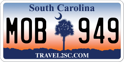 SC license plate MOB949